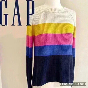 GAP Multi Stripe Chunky Knit Sweater